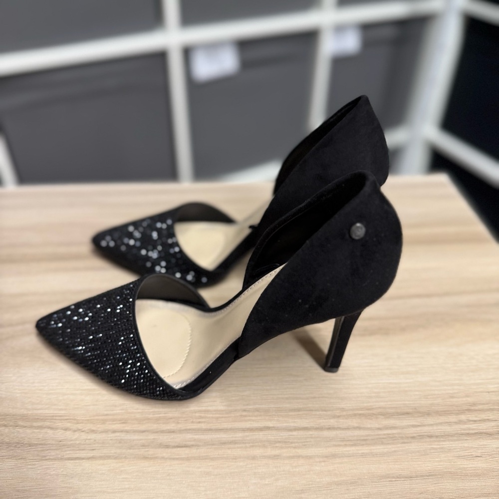 Jones New York Catie Pointy Toe Dress Pumps Rhinestone Elegant Black Heels - Picture 3 of 11